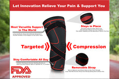 Knee Brace Compression Sleeve with X Strap