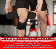 Hinged Knee Brace Support with X-Strap - Maximum Support & Flexibility at The Same Time