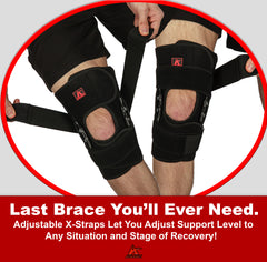 Hinged Knee Brace Support with X-Strap - Maximum Support & Flexibility at The Same Time