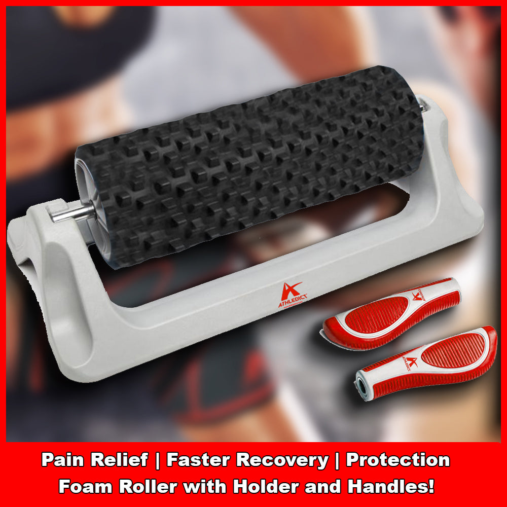 Foam roller with handles outlet