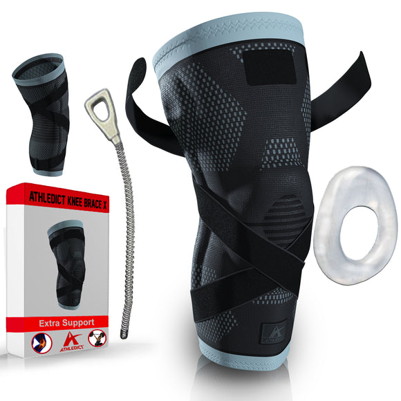 Knee Compression Sleeve with X-Strap 2.0 (Extra Support Added)