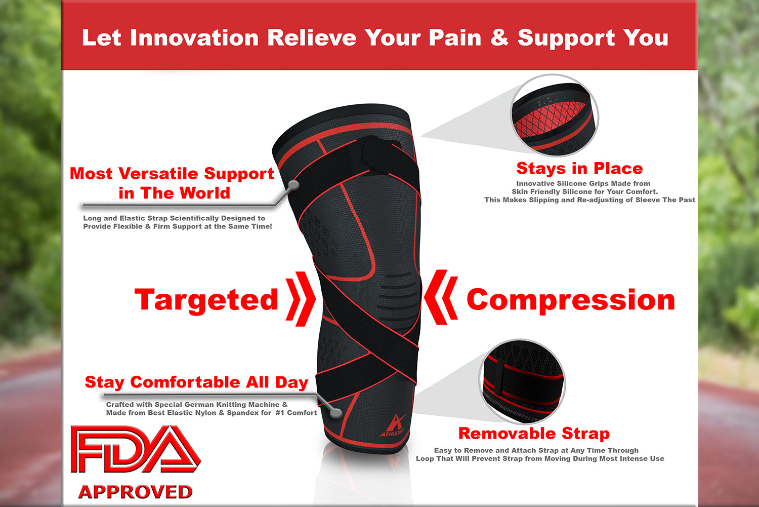 Grey Compression Knee Sleeve Brace – Best Pain Brace
