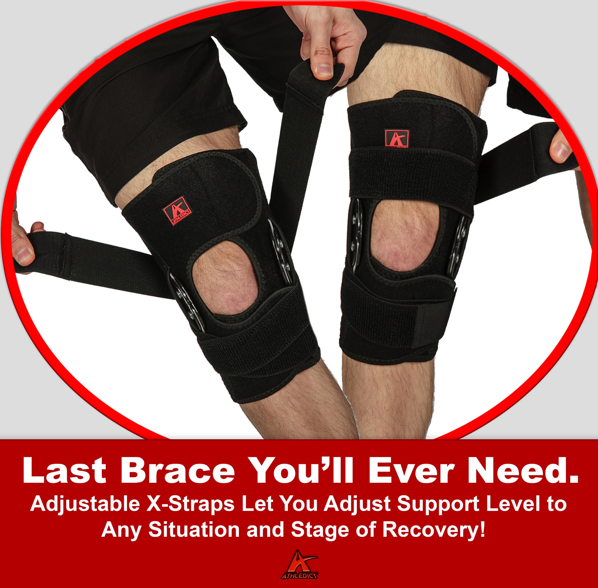 Hinged Knee Brace Support with X-Strap - Maximum Support & Flexibility –  Athledict